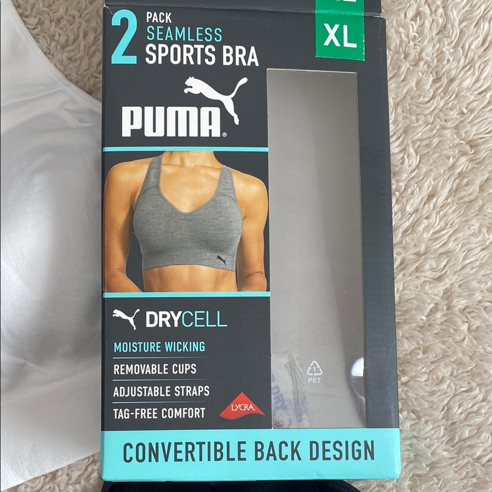 PUMA Gray Seamless Sports Bra 2-Pack